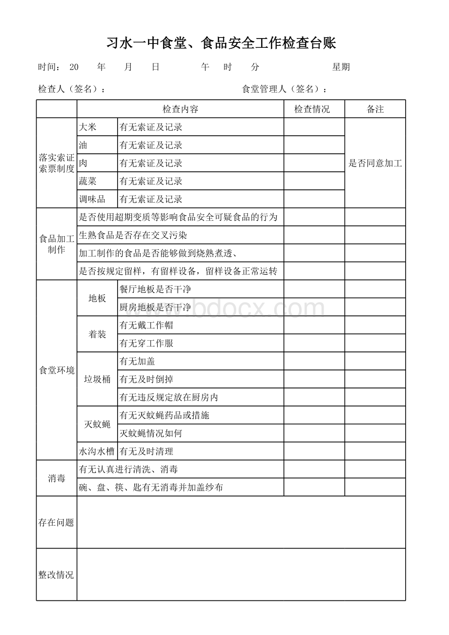 食堂台帐记录表格文件下载.xls_第1页