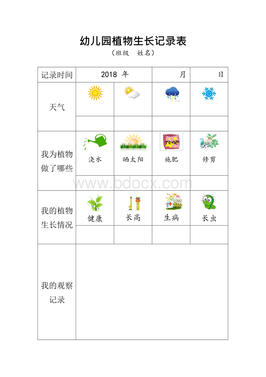 幼儿园植物观察记录表.docx_第3页
