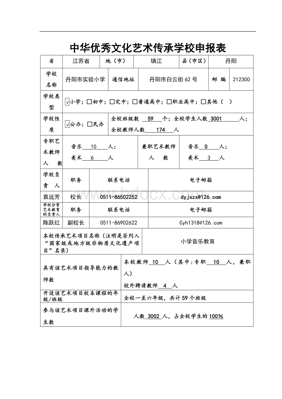 中华优秀文化艺术传承学校申报表Word文件下载.doc