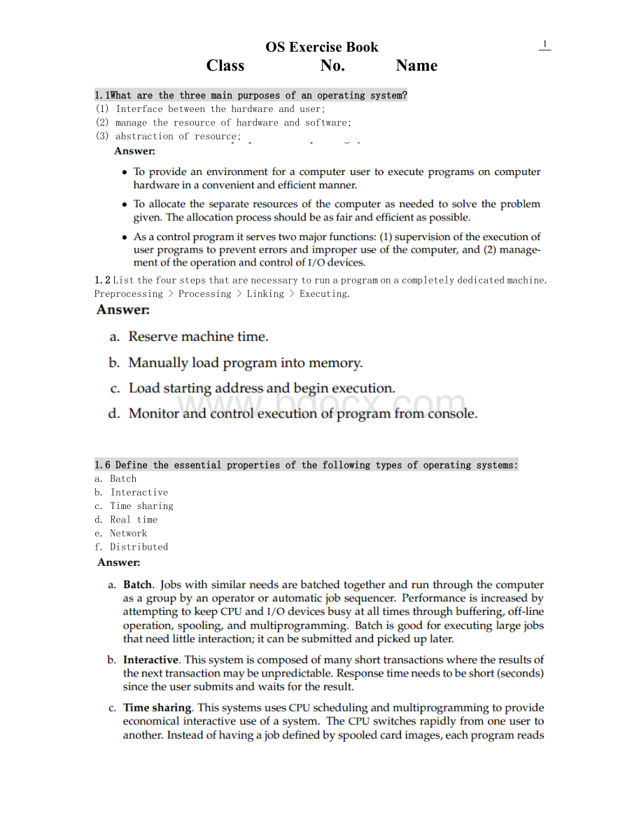 操作系统英文版课后习题答案整理Word文档下载推荐.doc