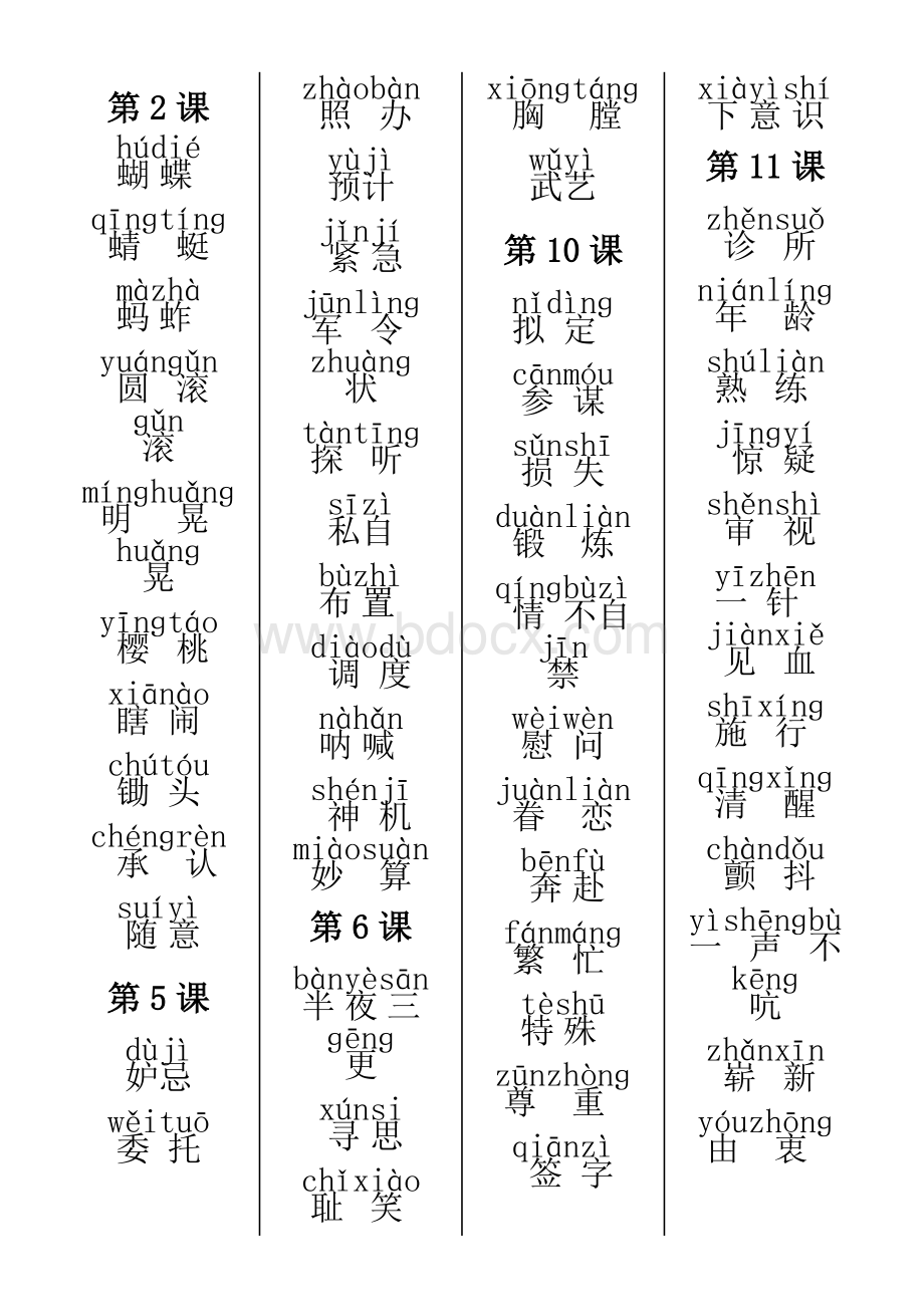 五年级语文下册部编版词语表Word文档下载推荐.doc_第1页