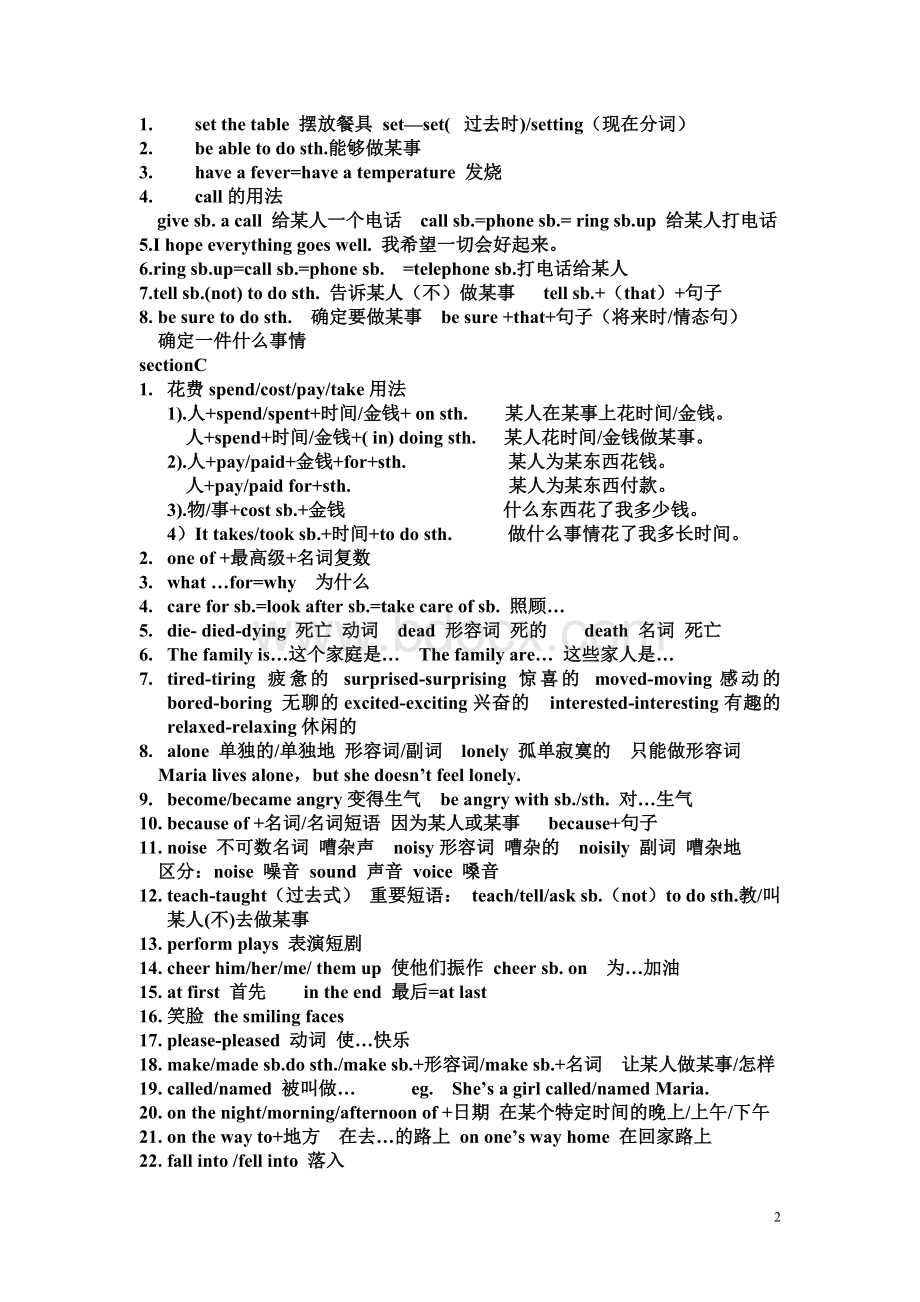 仁爱版英语八年级下册Unit5知识点归纳Word文档格式.doc_第2页