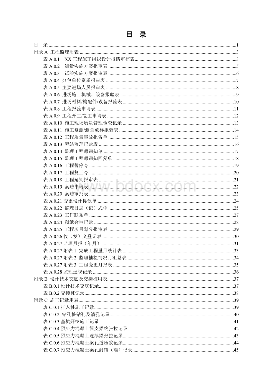 全套铁路工程施工用表.doc