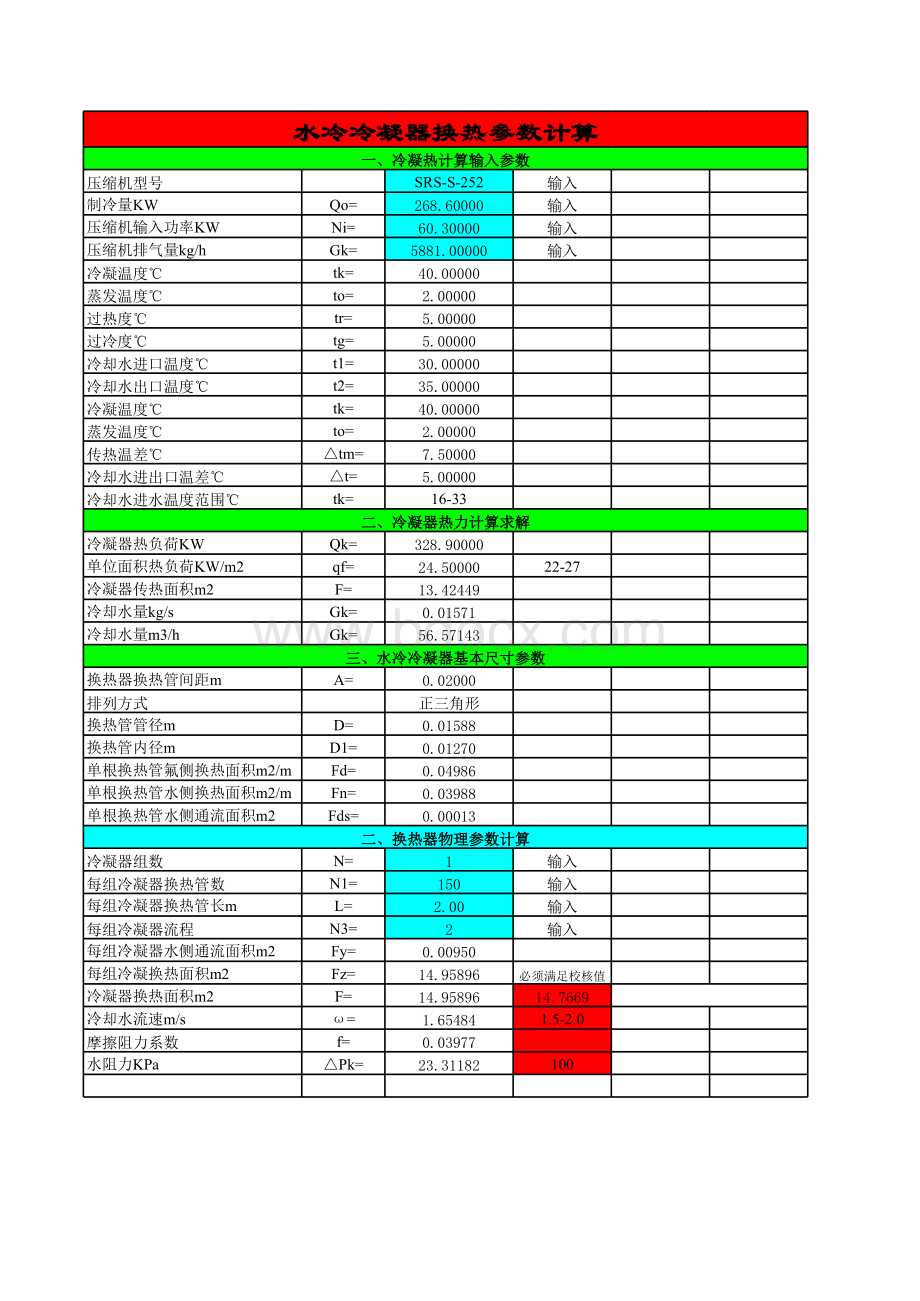 最详细的中央空调设计选型表格文件下载.xls