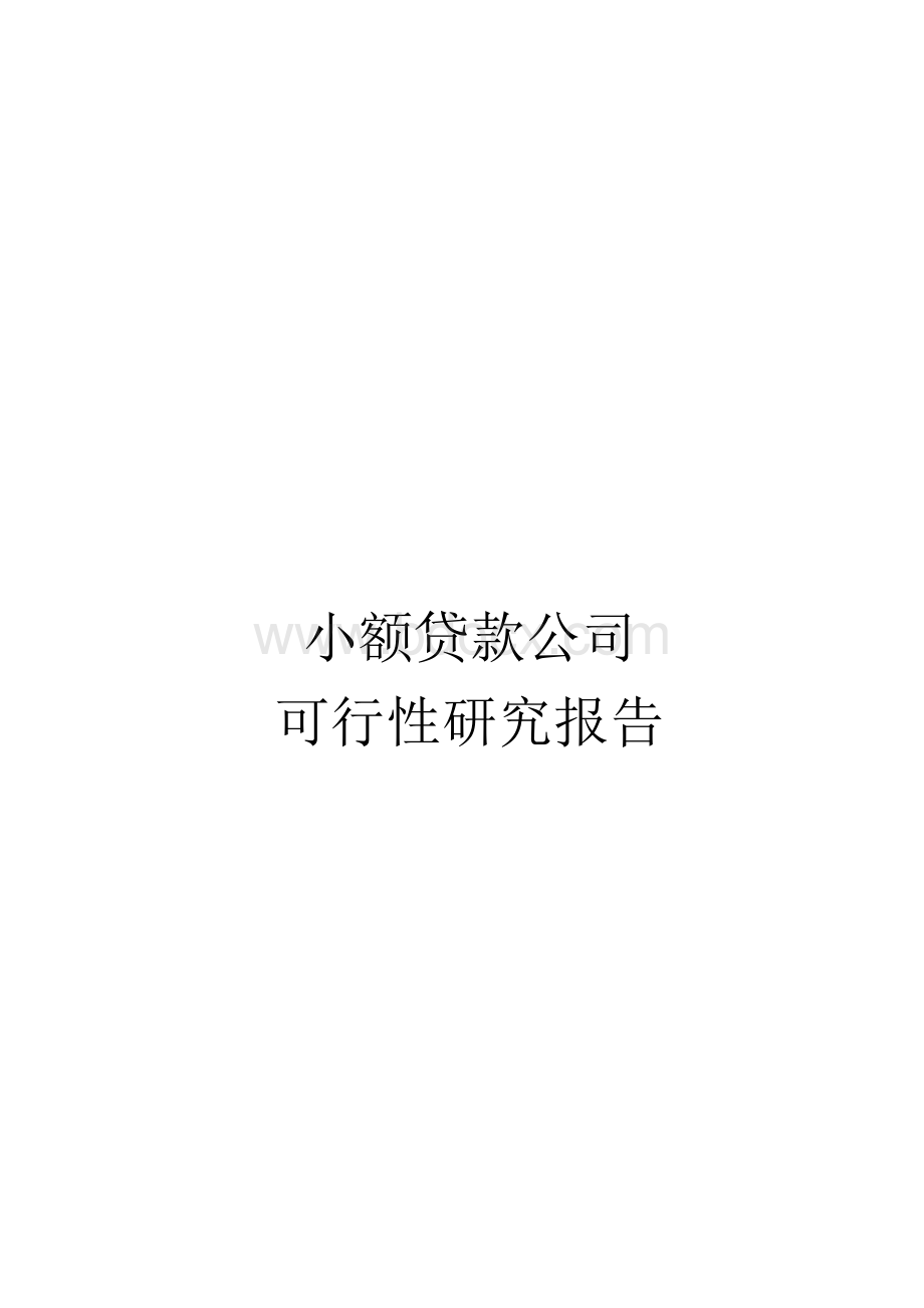 小额贷款公司项目商业计划书(精选word).docx