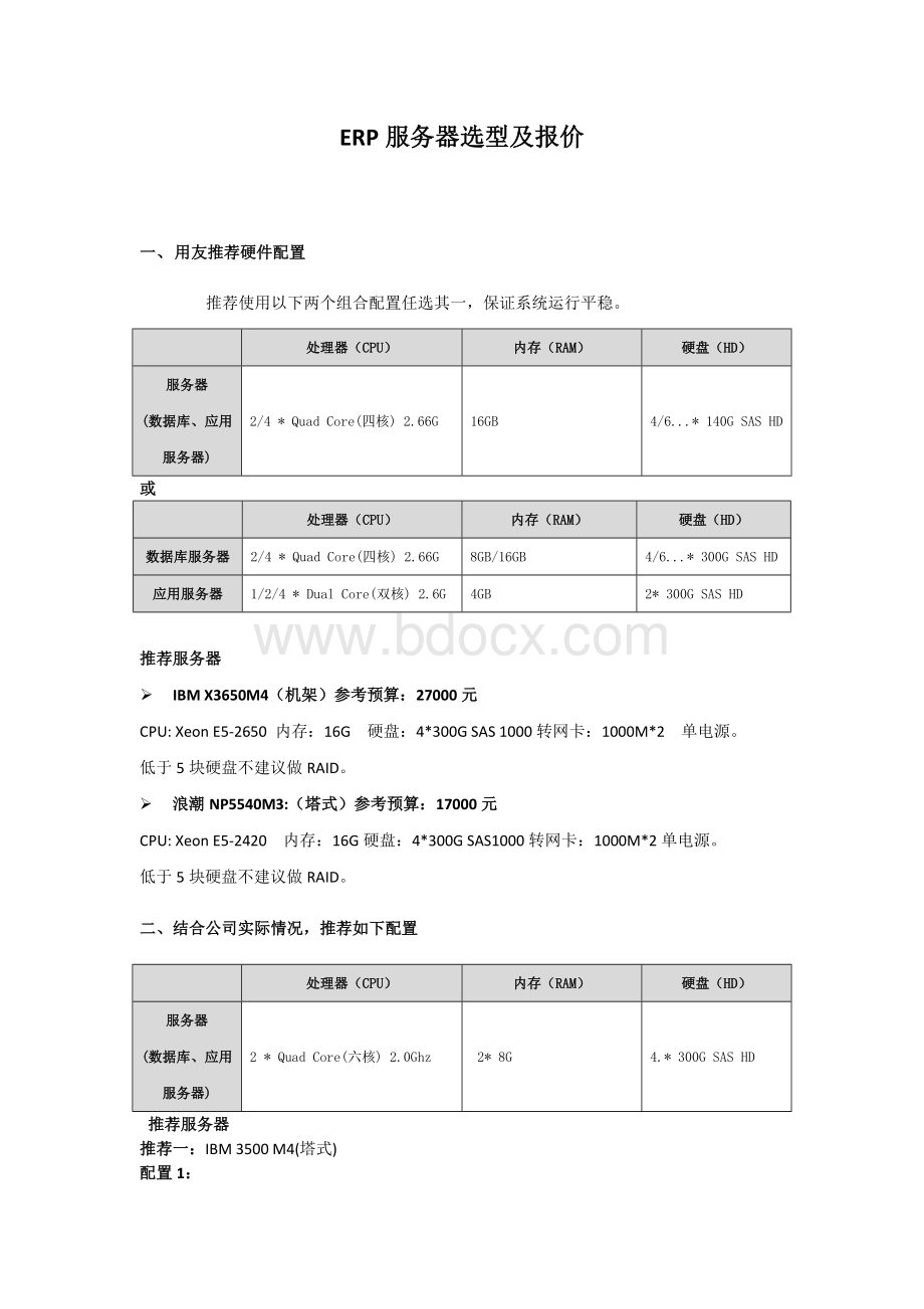 ERP服务器选型及报价文档格式.docx_第1页