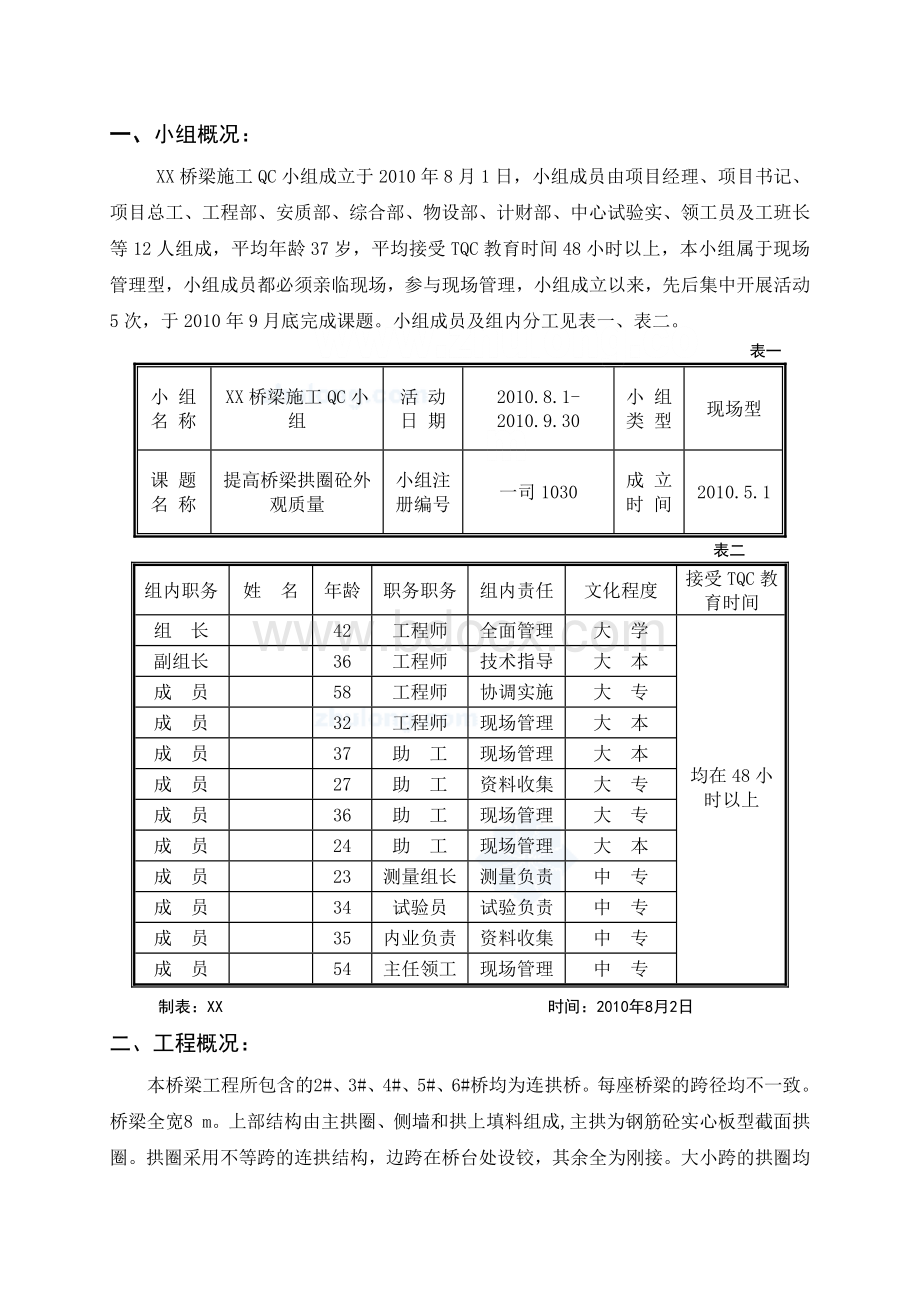 工艺工法QCQC提高桥梁拱圈混凝土外观质量（中铁）.docx_第2页