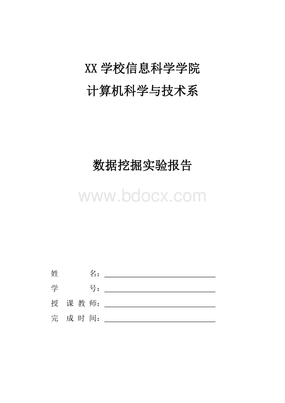 数据挖掘报告模板Word格式文档下载.doc