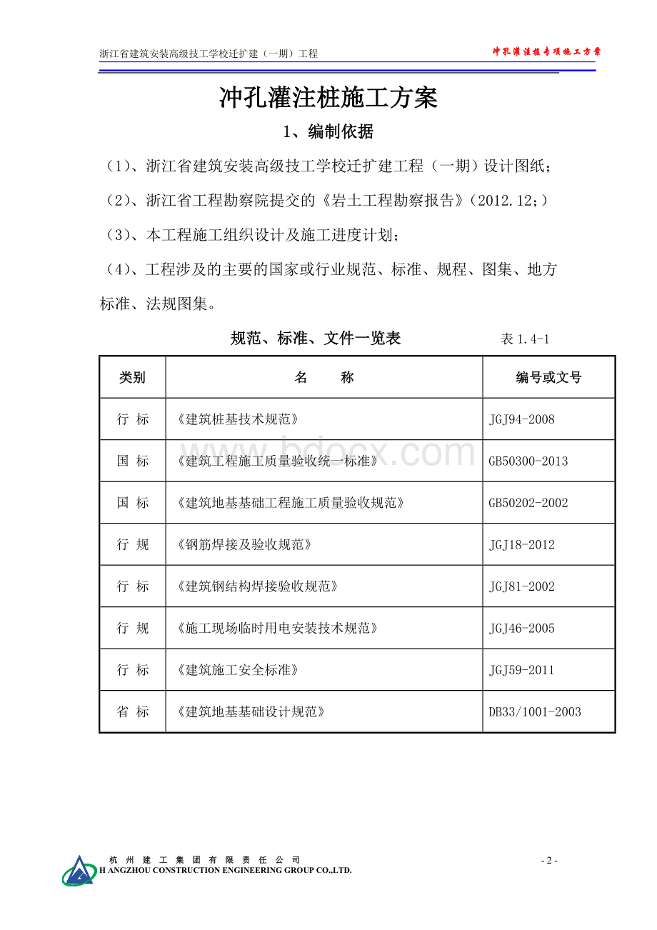 浙江高级技工学校迁扩建工程冲孔灌注桩专项施工方案.doc_第2页