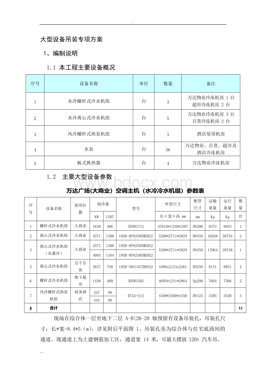 设备吊装专项及方案Word文档格式.docx