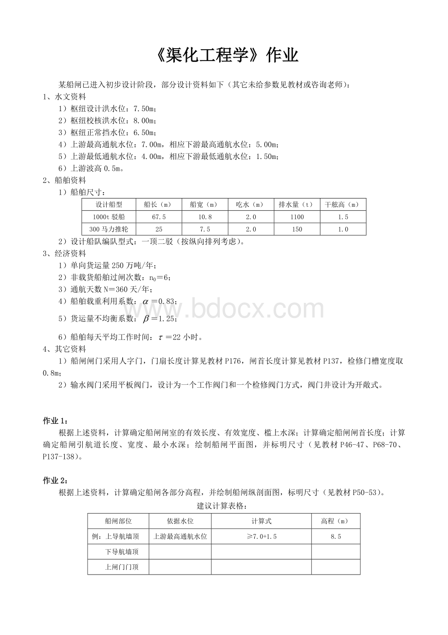 渠化工程学作业及答案Word文档格式.doc_第1页