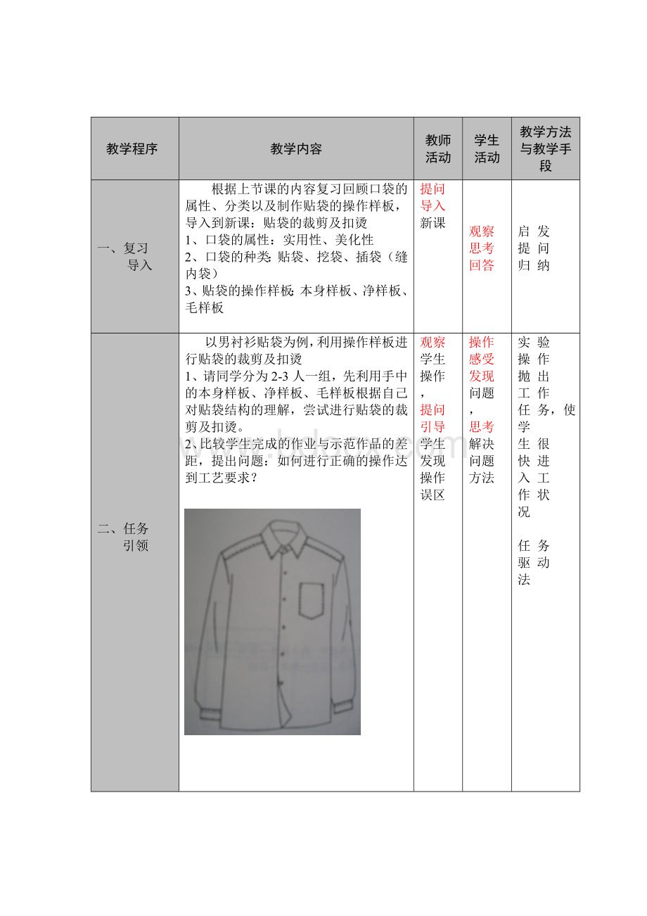 《贴袋的裁剪及扣烫》理实一体化教案文档格式.doc_第2页