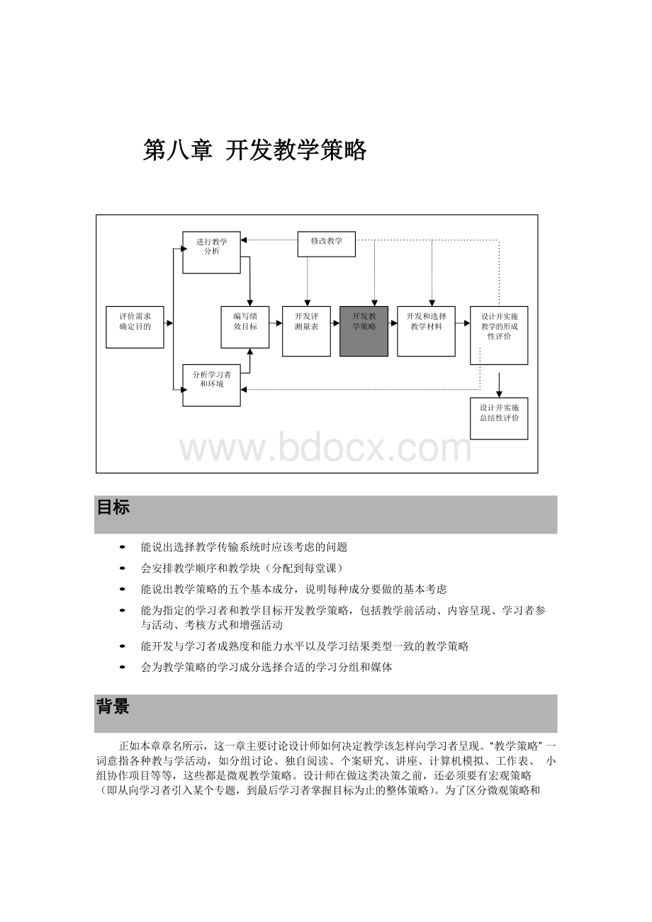 第八章 开发教学策略 系统化教学设计chapt8Word文档下载推荐.docx