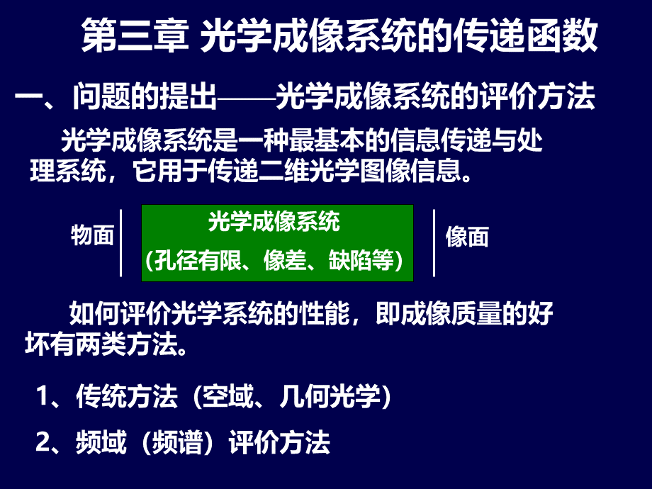 光学成像系统的传递函数优质PPT.ppt