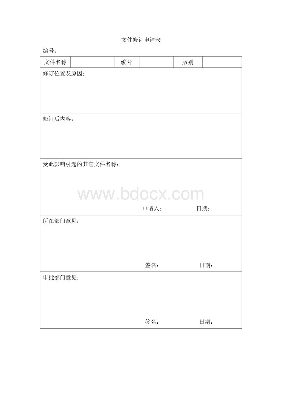 新版GSP-文件修订申请表Word文档格式.doc