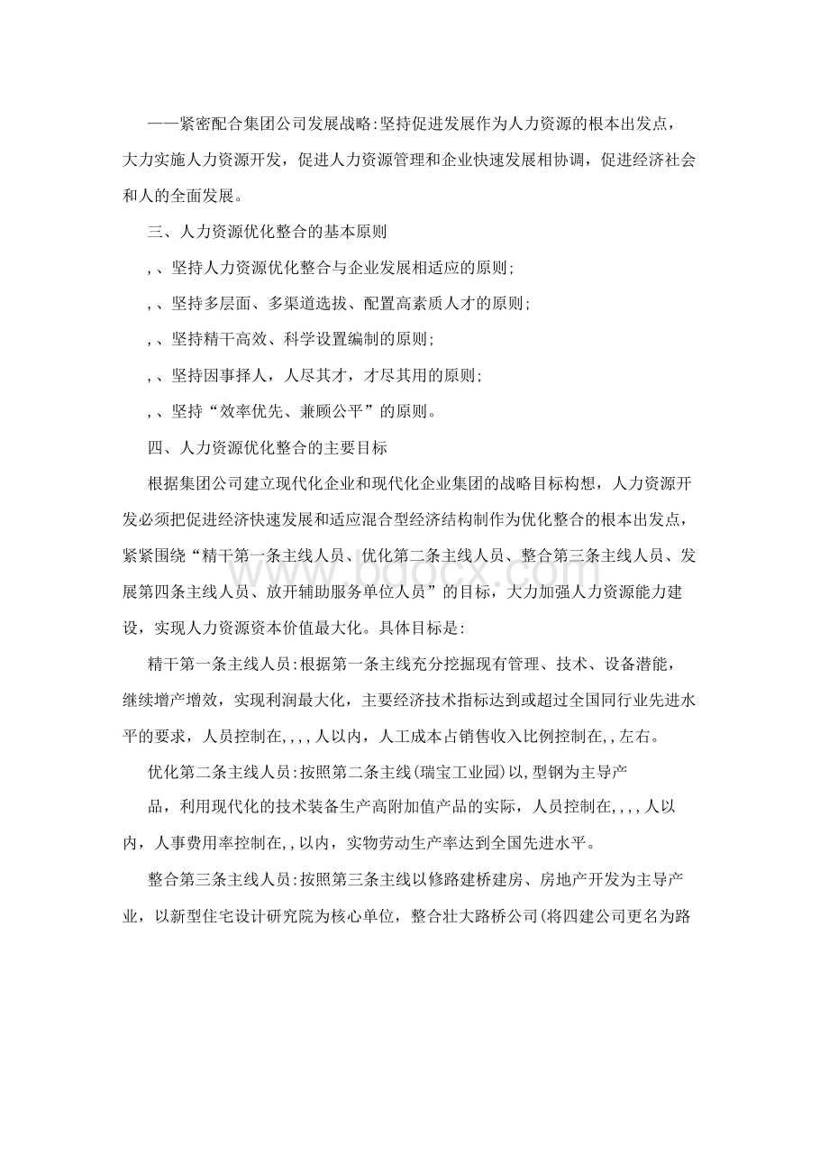 xx人力资源优化整合实施方案Word格式文档下载.docx_第2页