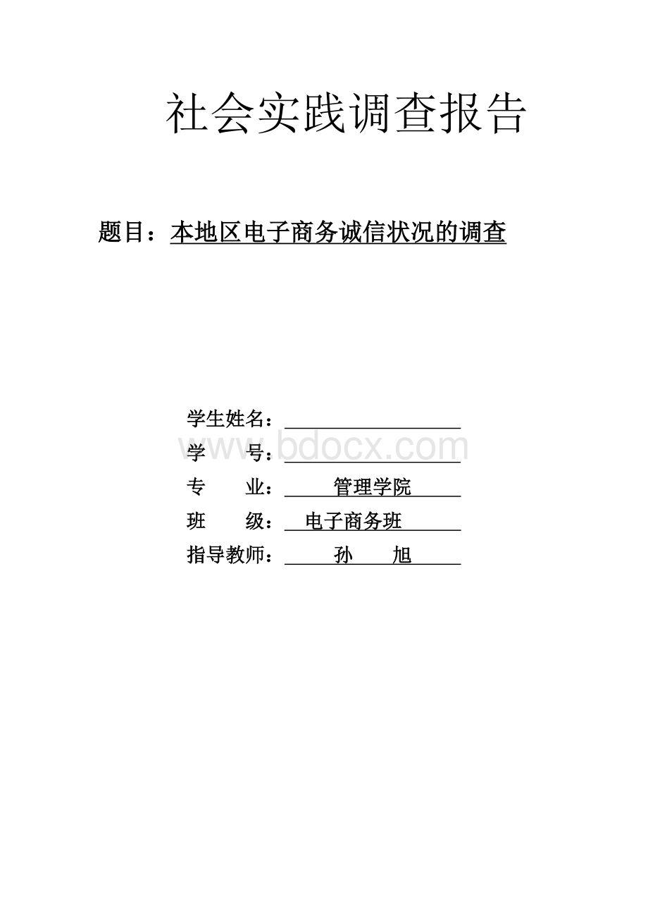 电子商务社会实践调查报告Word文档下载推荐.doc