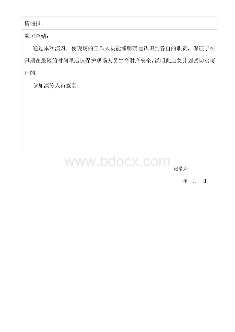 防汛应急演练记录Word格式.doc_第3页