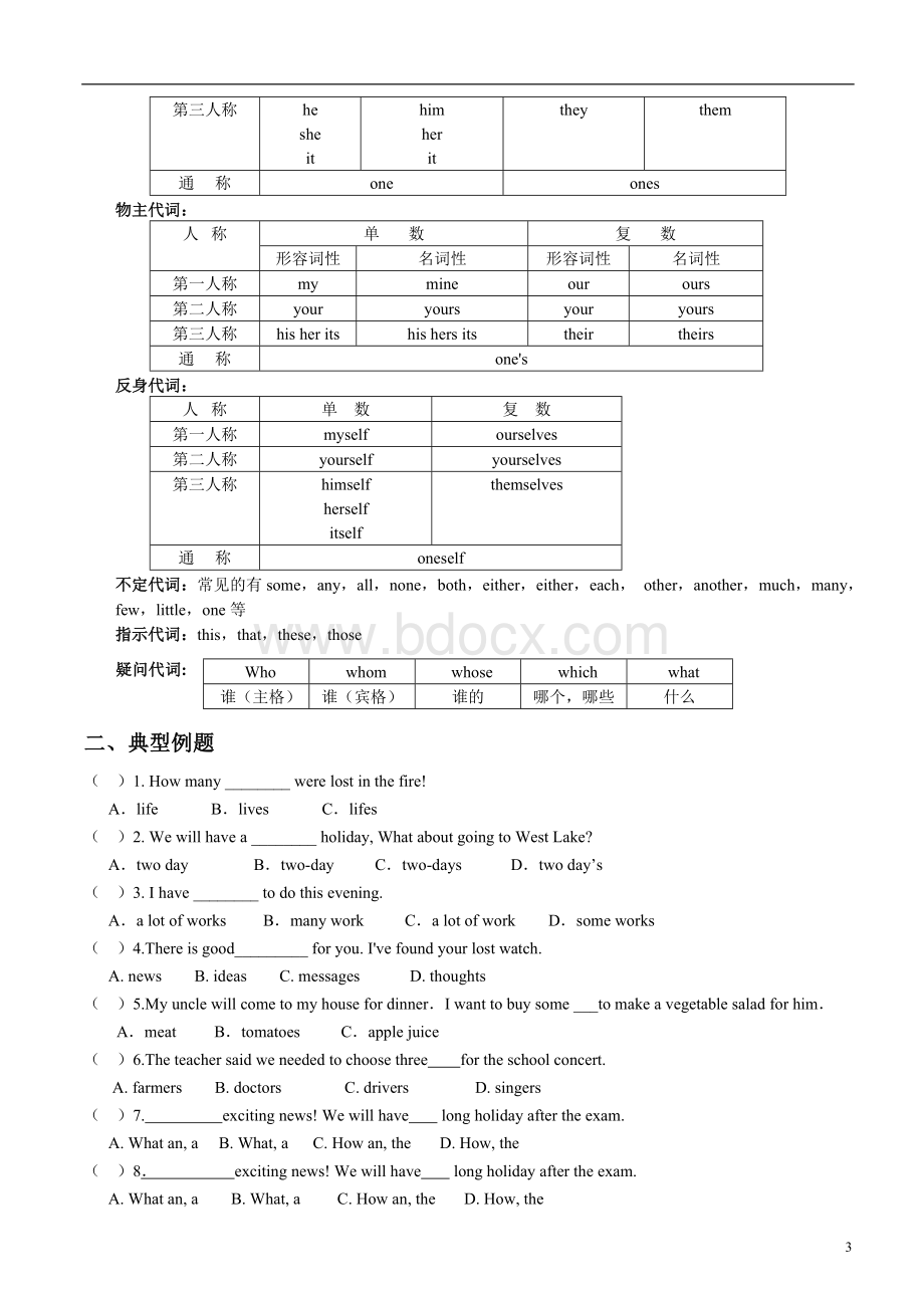 初中英语英语名词练习及答案文档格式.doc_第3页