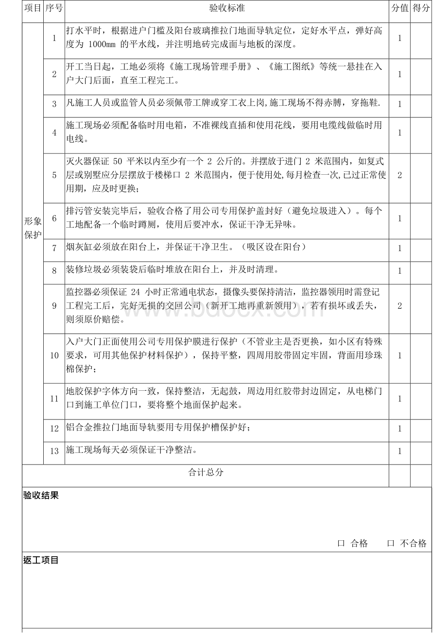 家装分项验收表格.docx_第2页