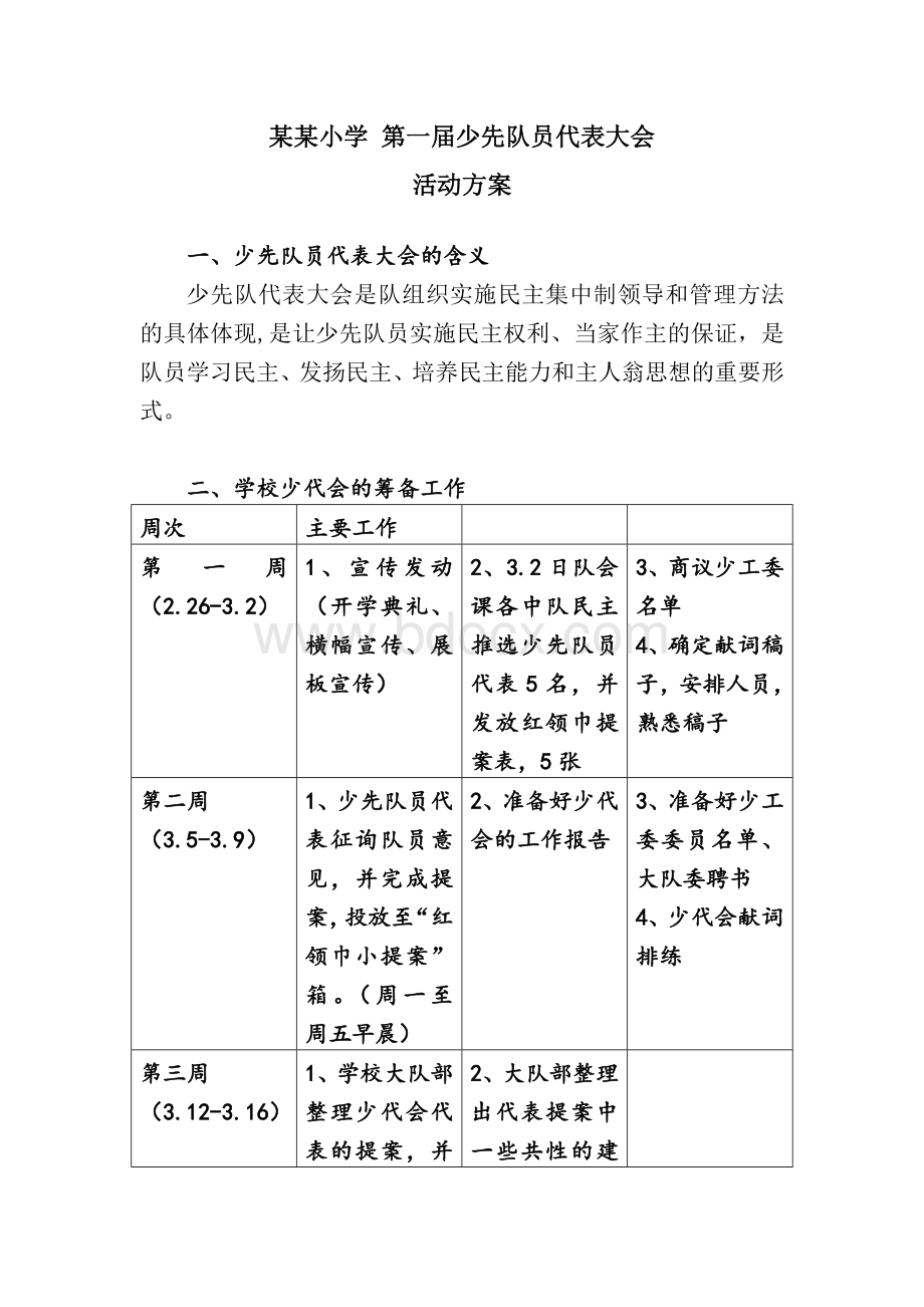 小学-少先队员代表大会-活动方案Word格式文档下载.doc