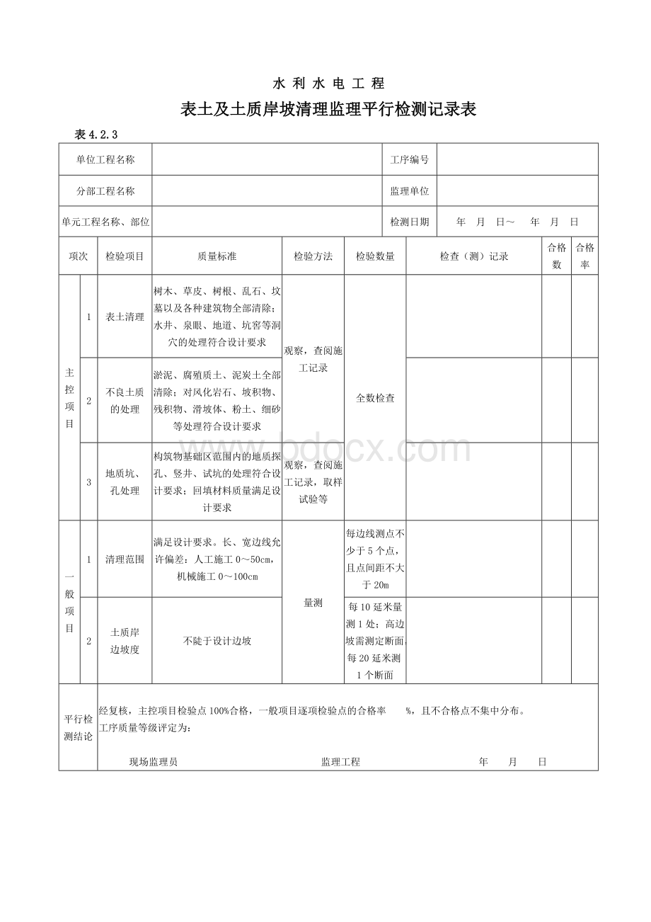 最新水利水电工程监理平行检测表(部分)文档格式.doc