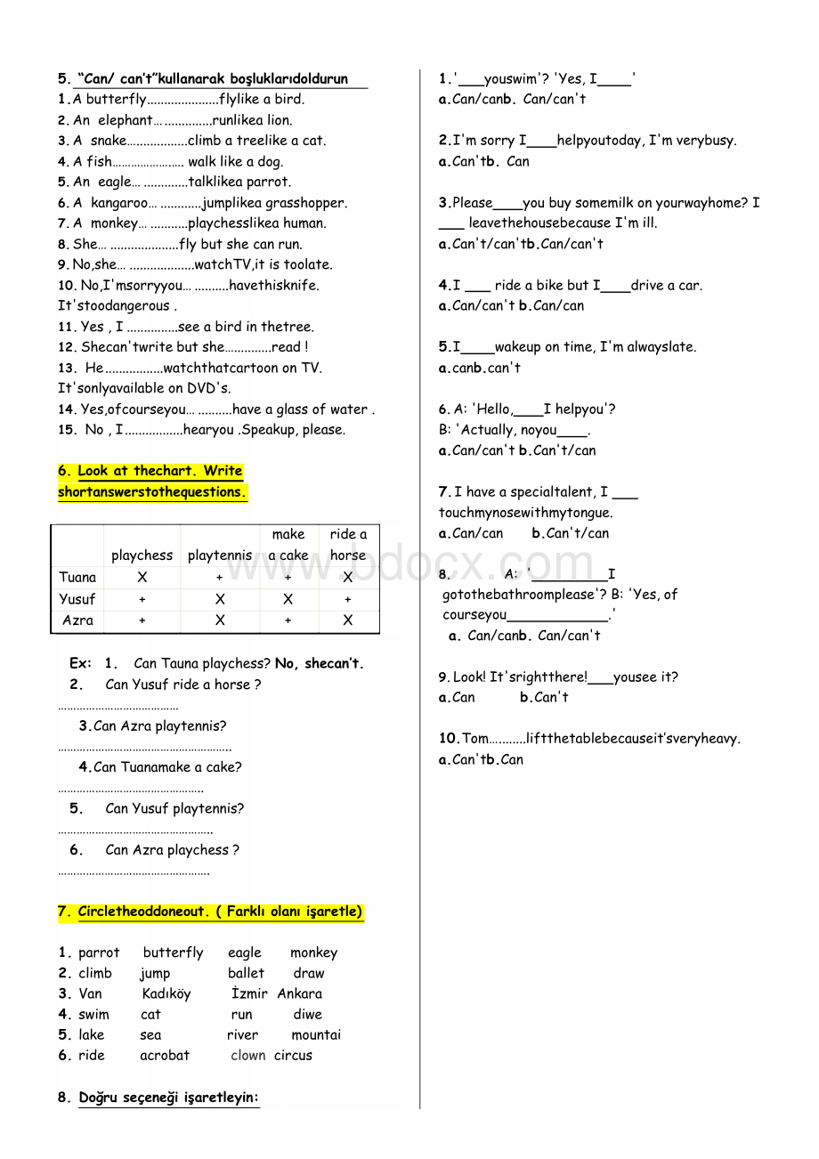 pep人教版小学英语 can could语法习题合辑 (5)Word格式.docx_第2页