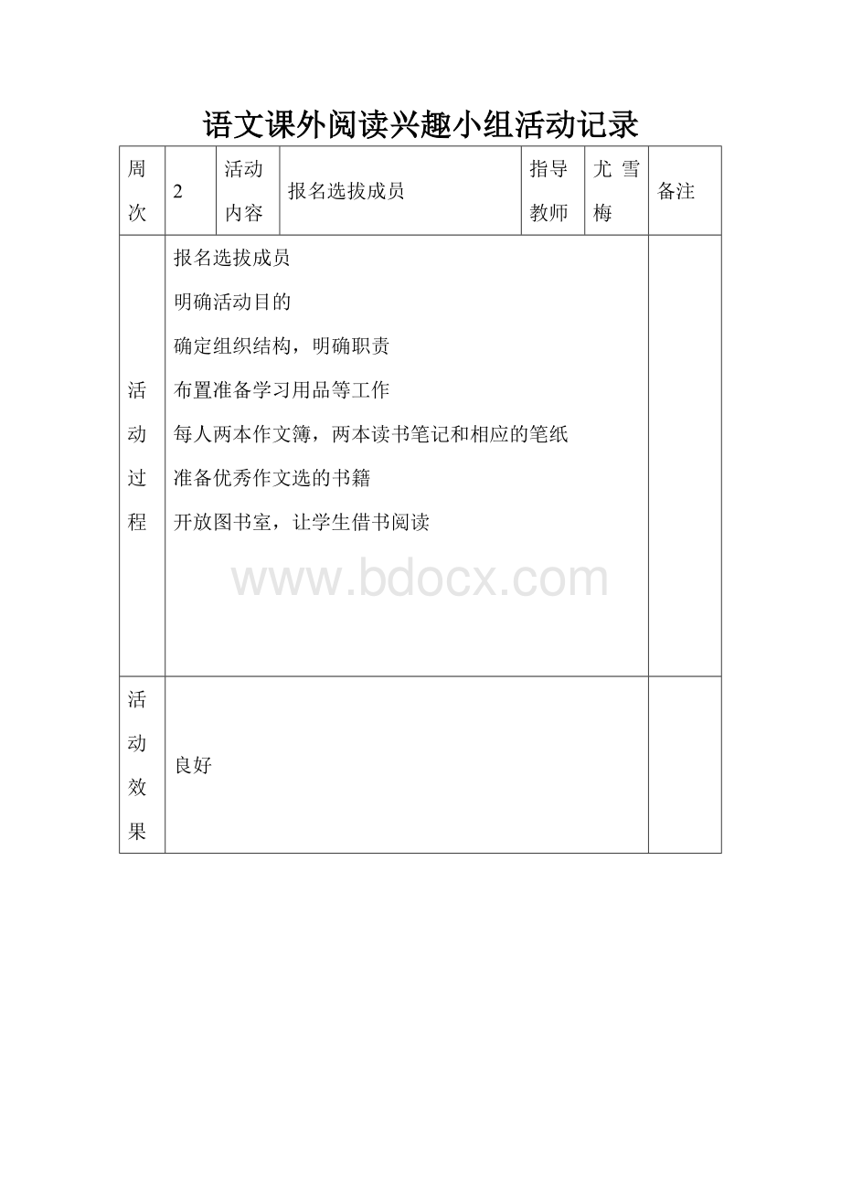 18.3语文课外阅读兴趣小组活动记录.doc_第1页