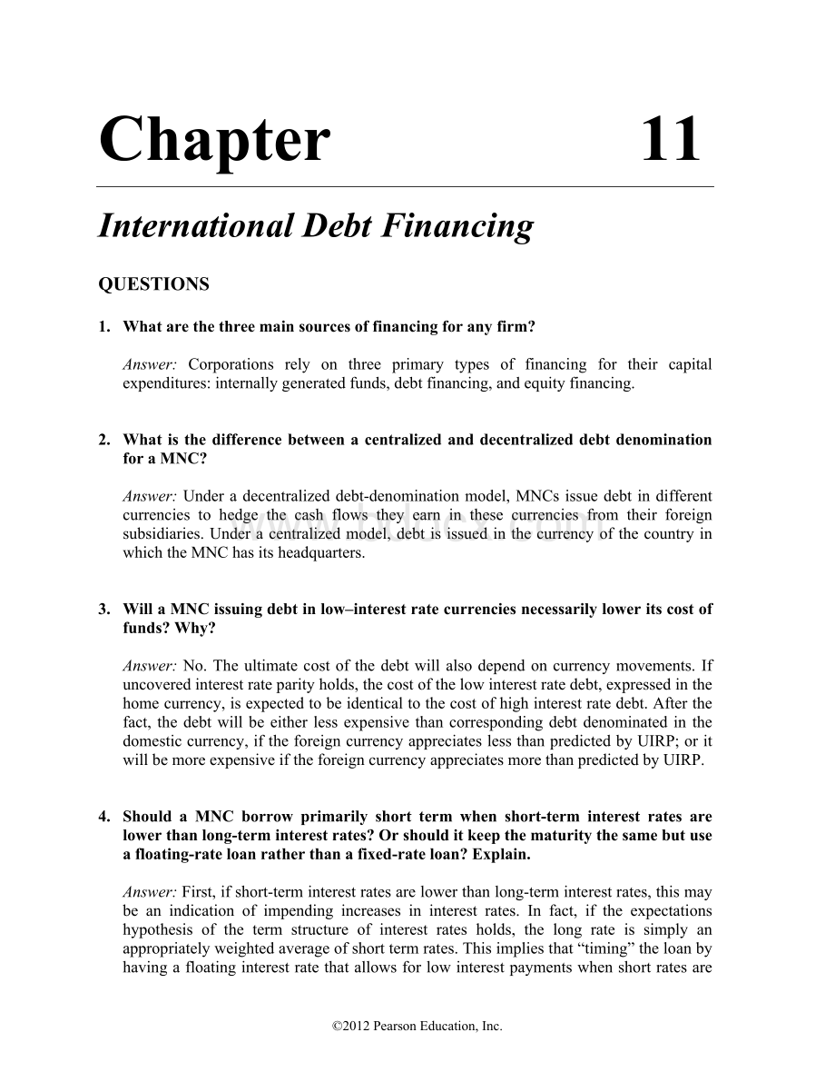 International-Financial-Management---Bekaert-2e---Solutions---Ch11.doc