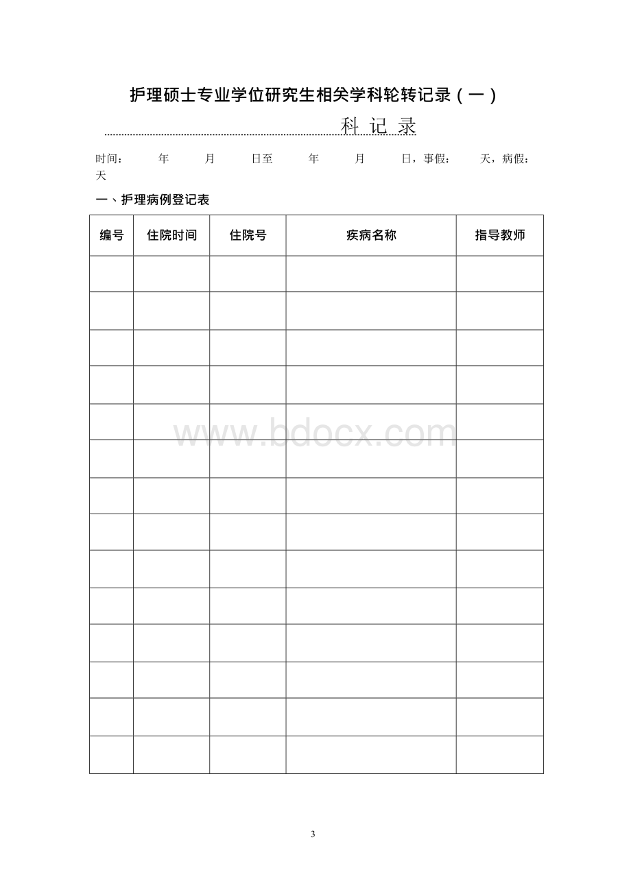 护理硕士专业学位研究生临床技能训练记录及考核手册.docx_第3页