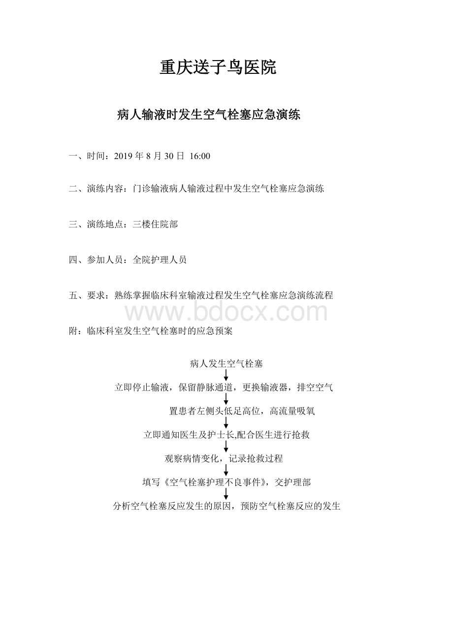 空气栓塞抢救演练Word格式文档下载.doc