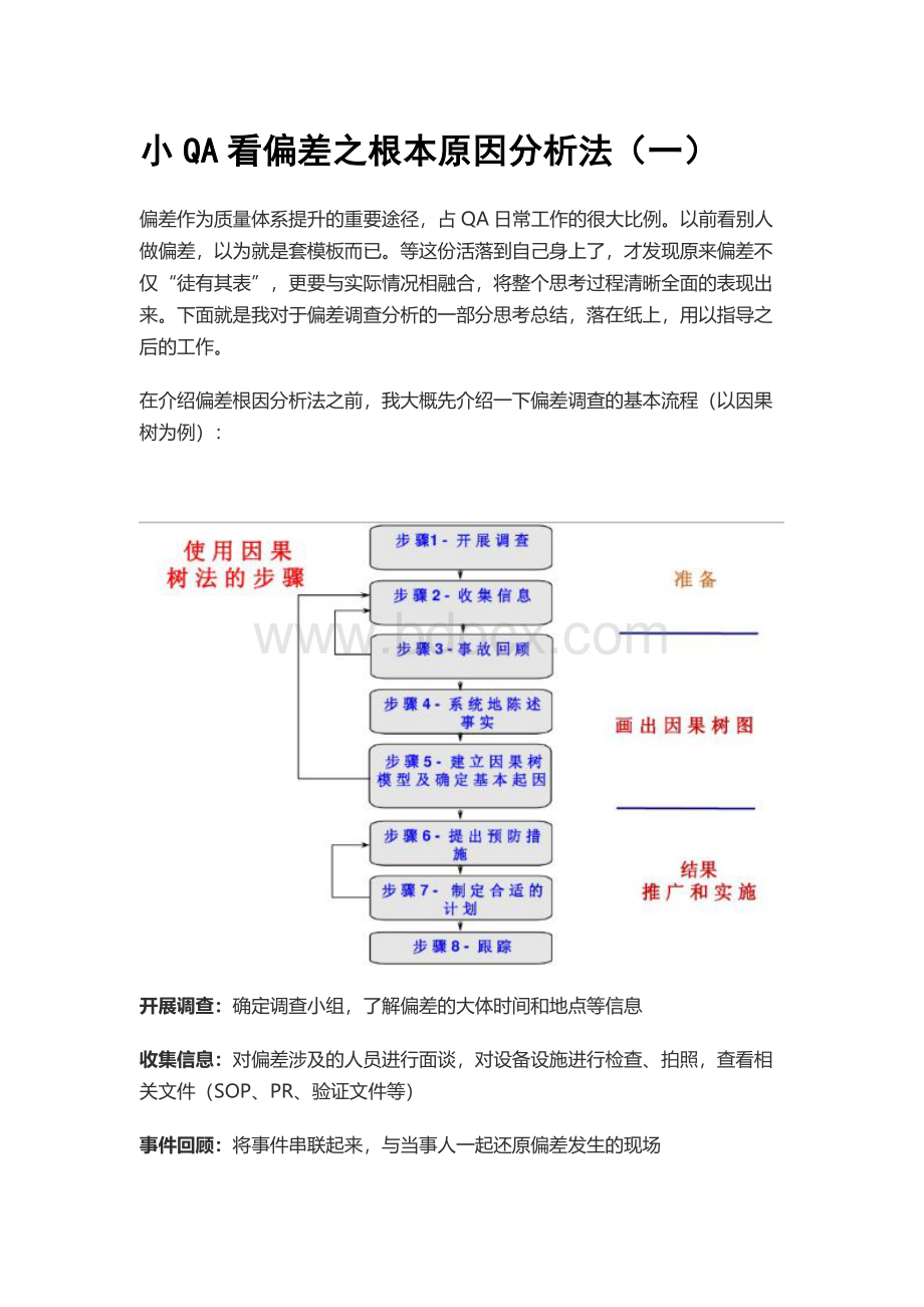 小QA看偏差之根本原因分析法（一）.docx