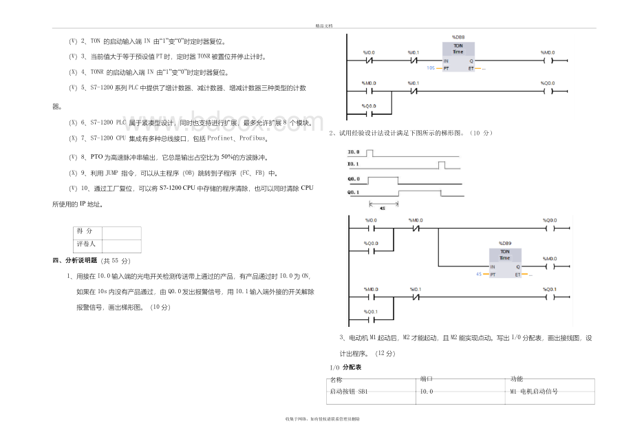 大学西门子PLCS7-1200考试复习题培训资料Word格式.docx_第3页