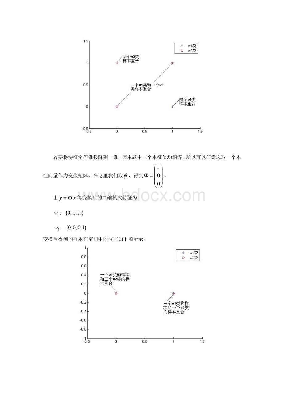 题1设有如下三类模式样本集ω1,ω2和ω3,其先验概率相等,Word格式文档下载.doc_第3页