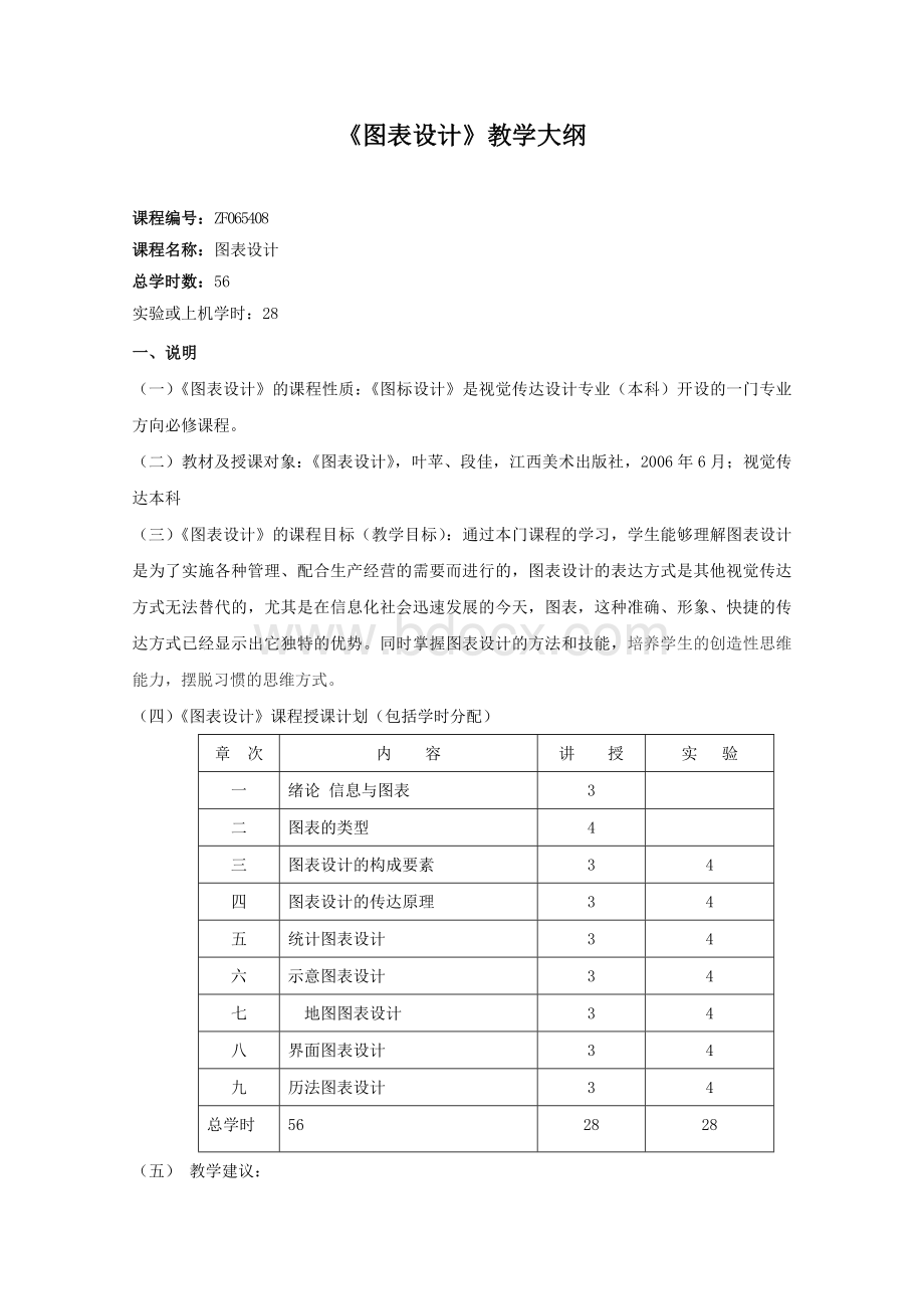 图表设计教学大纲.doc