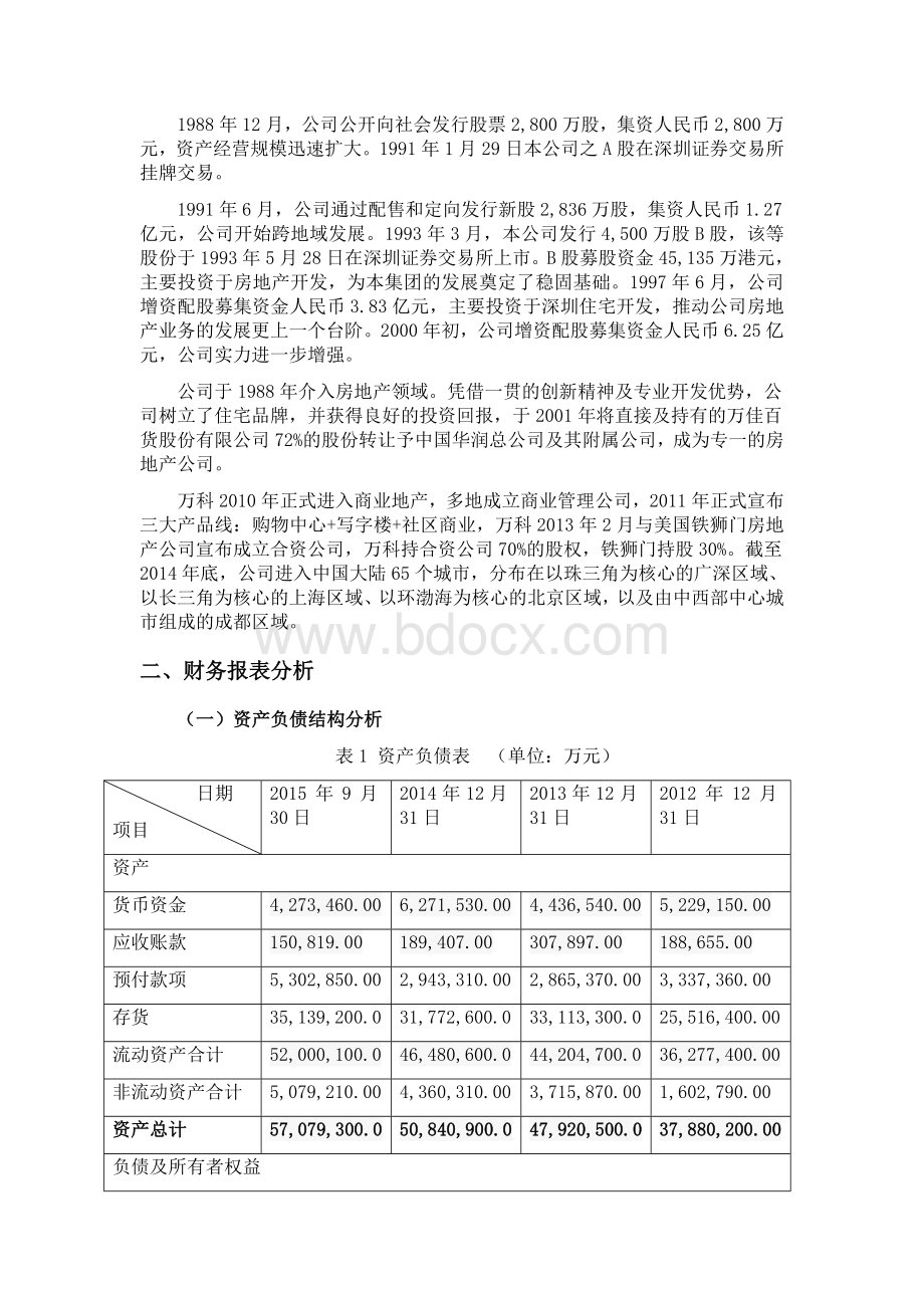 万科集团财务报表分析.docx_第2页