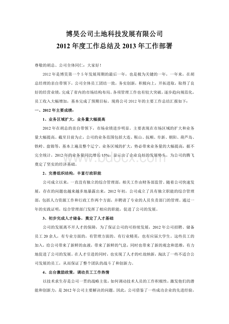 公司年度工作总结文档格式.doc