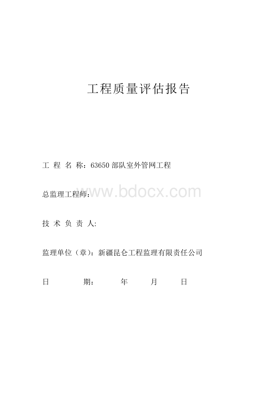 质量评估报告(管网)Word文档格式.doc