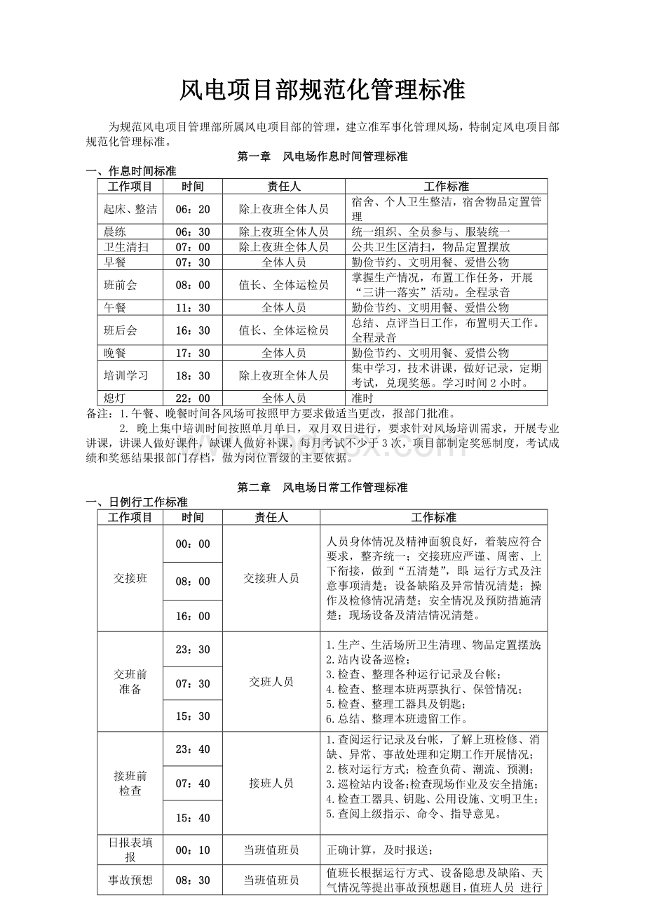 风电项目部规范化管理标准(征求意见稿).docx