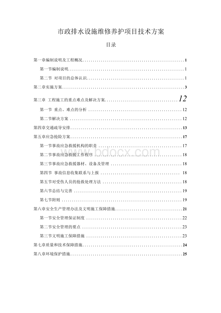 市政排水设施维修养护技术方案.docx