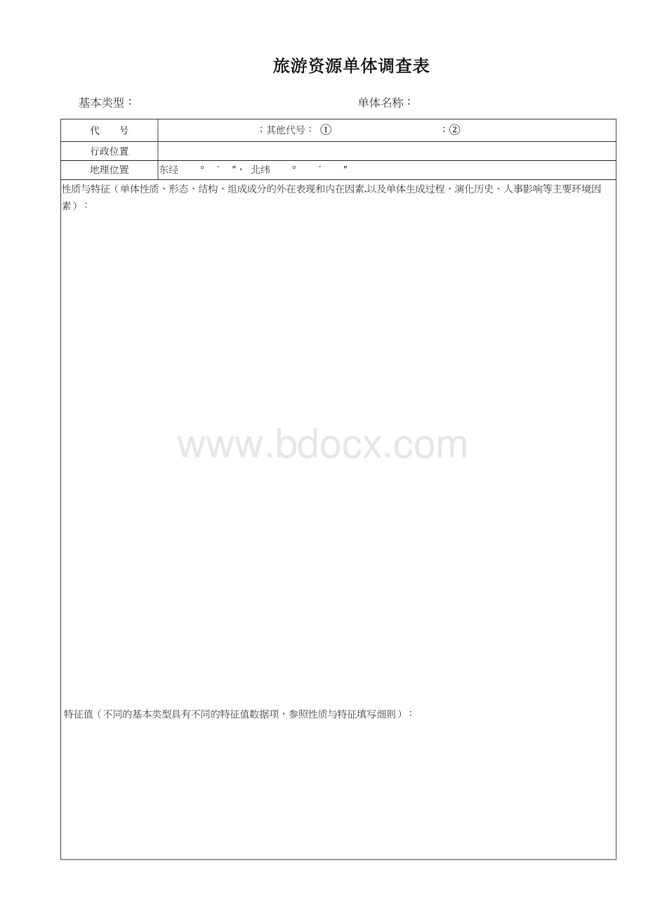 旅游资源单体调查表(样表)Word下载.doc_第1页