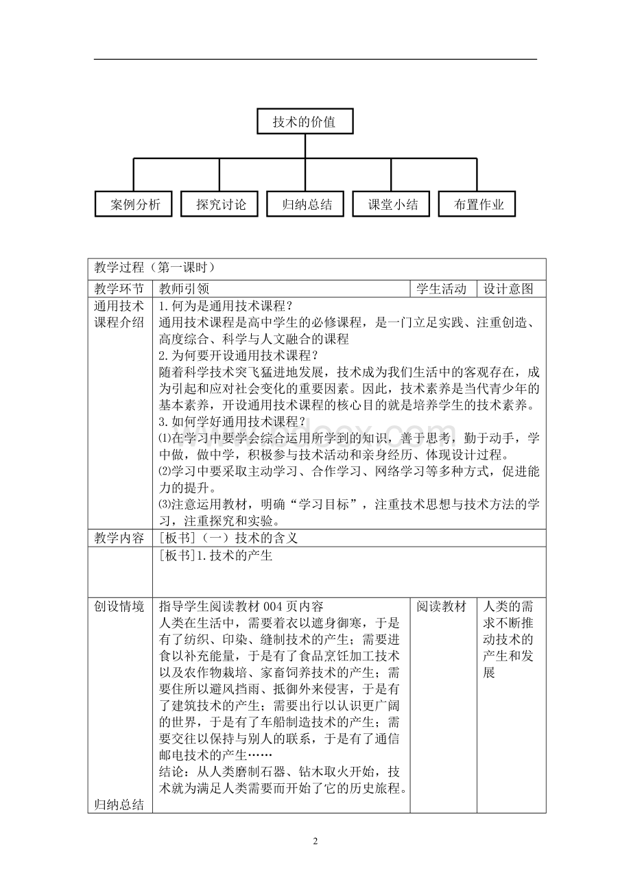 高中通用技术《技术与设计》全套教学设计Word文档格式.doc_第2页