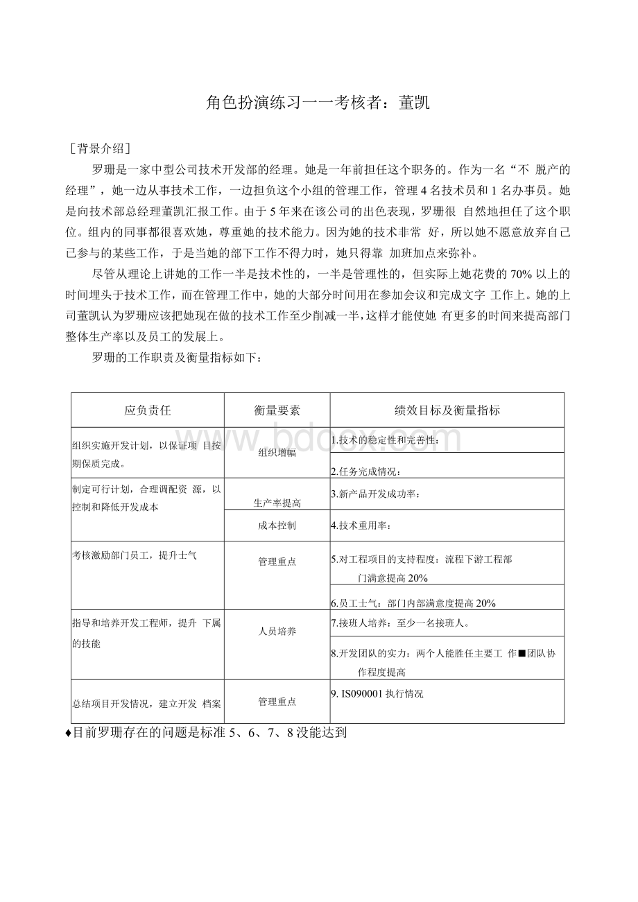 绩效考核面谈角色扮演练习Word文档下载推荐.docx_第1页