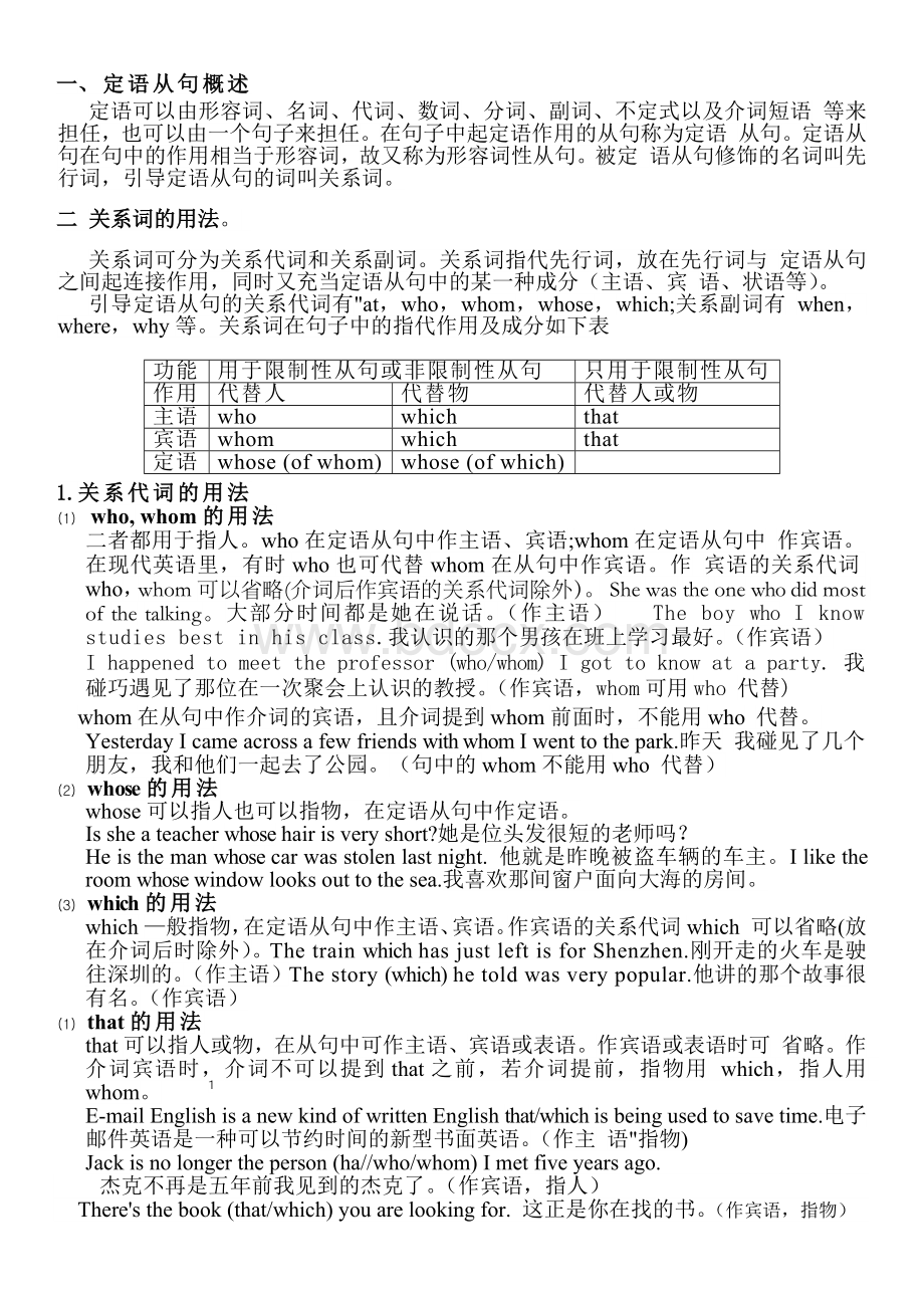 定语从句讲解Word文档下载推荐.doc