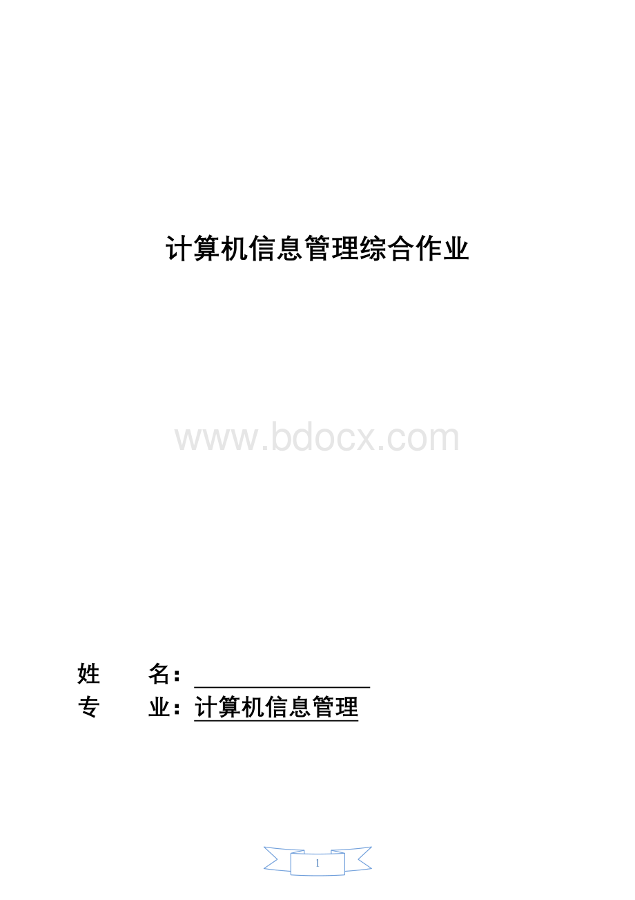 计算机信息管理综合作业文档格式.doc