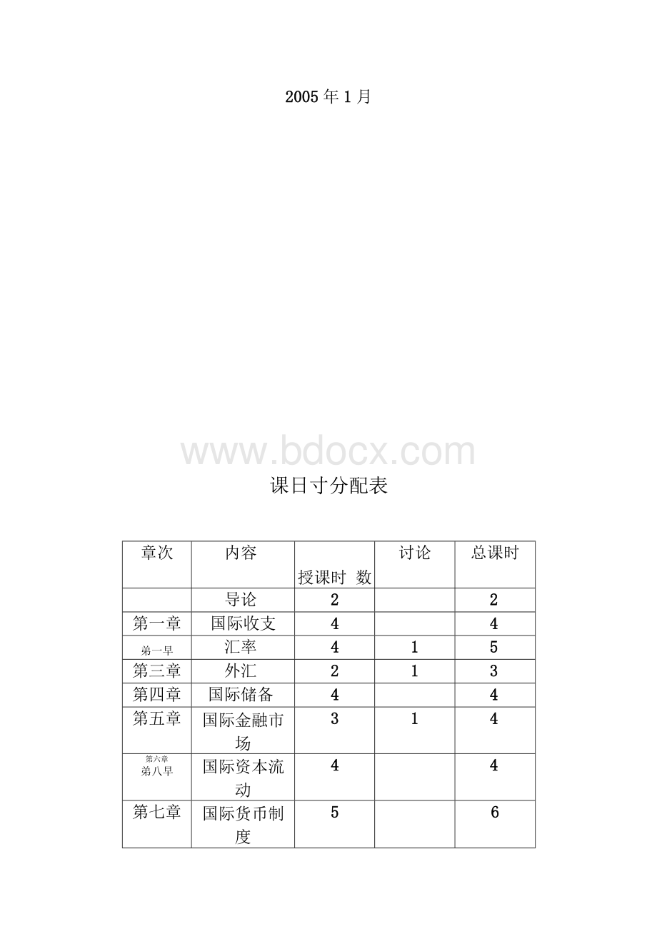 国际金融学教学大纲Word文件下载.docx_第3页