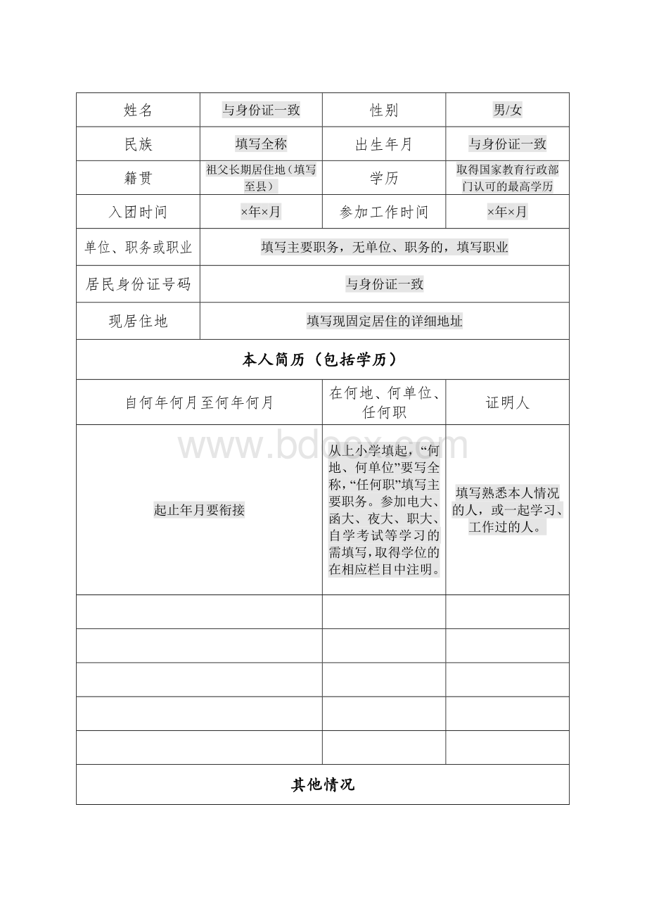 入党积极分子培养教育考察登记表(样表)Word下载.doc_第3页