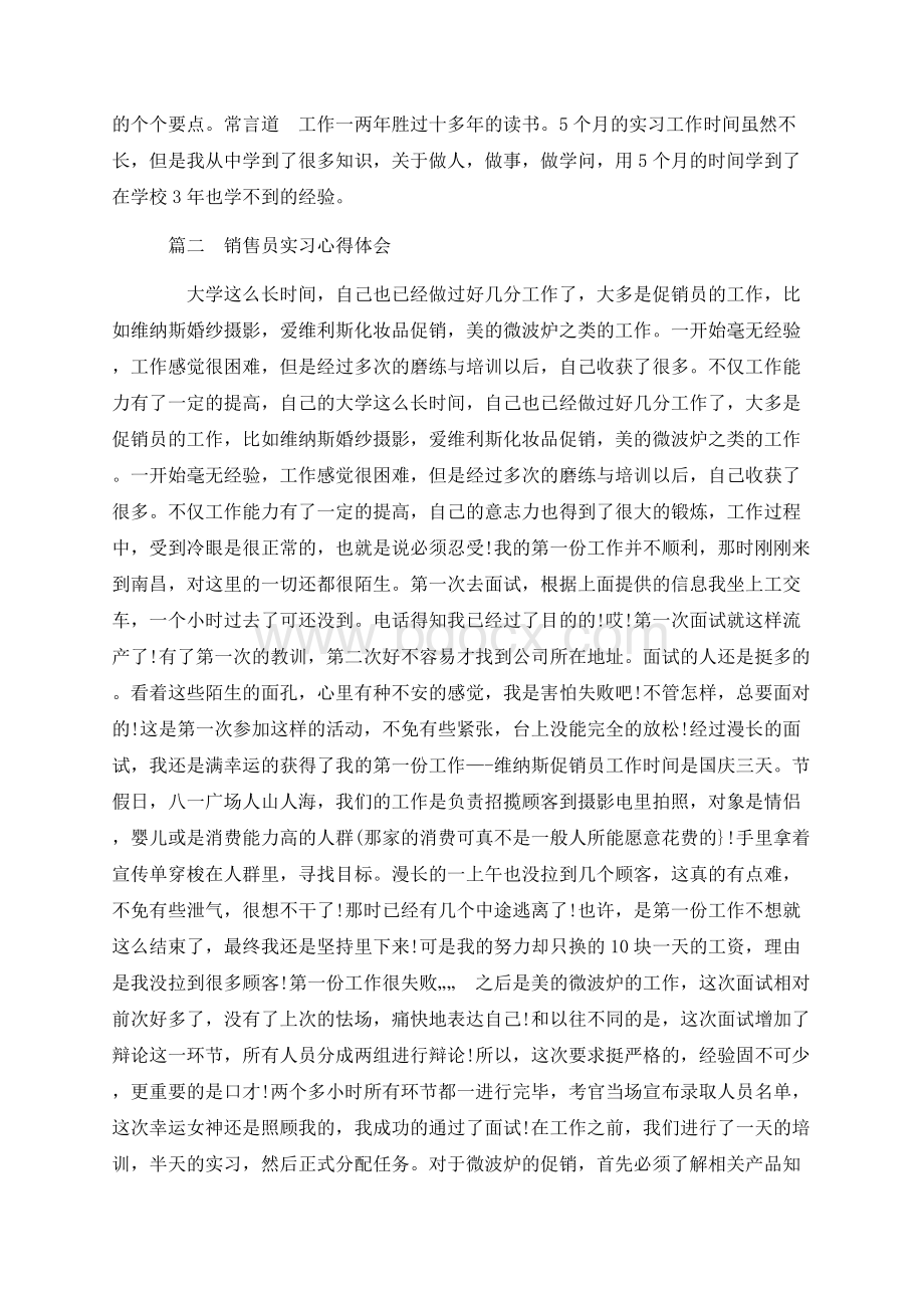 销售实习生个人总结1500字Word文件下载.docx_第2页