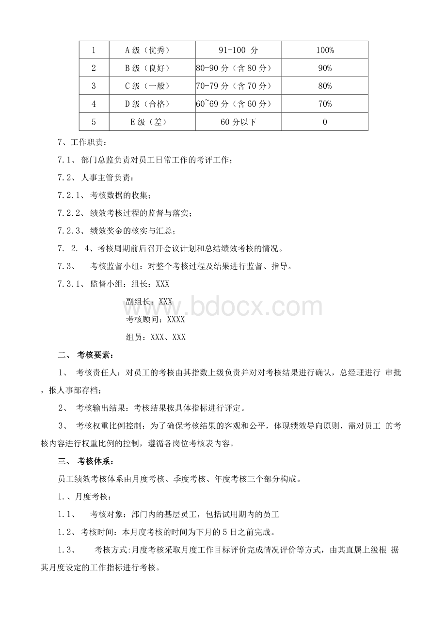 公司财务部绩效考核方案 (详略版)Word格式文档下载.docx_第2页