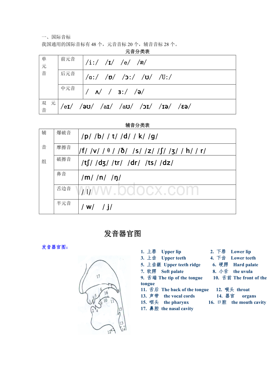 国际音标整理文档.doc